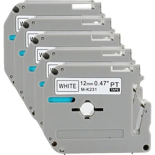 15PK Compatible Brother P-touch M231 MK231 M-k231 Label Tape (0.47")12mm Wide X26.2ft Length ~1/2-Inch