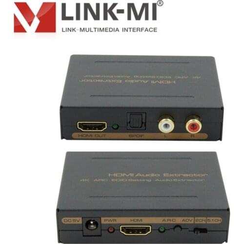 LINK-MI HDMI to HDMI+Audio Converter Digital TV Signal to Analog Full 3D/4Kx2K HDMI+SPDIF+L/R Audio 2.0CH/5.1CH audio extractor