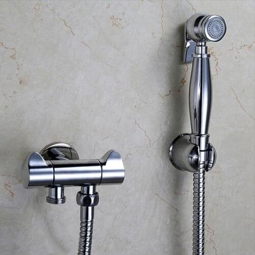 Fashion Brass chrome Women Hand held Bidet Shower set Mixer Portable bidet spray faucet bathroom tap
