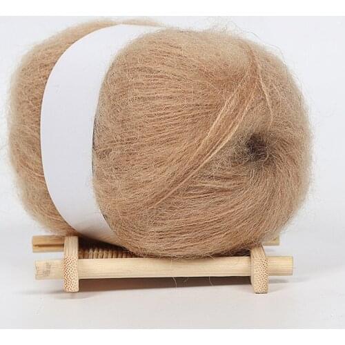Baby Mohair Soft Yarn Solid Color Handmade Knitted DIY Sweater Scarf Glove Thin Thread Hat Seat Mat 25g