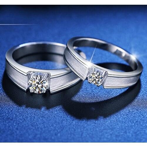 Mens Rings Real 925 Sterling Silver Luxury Jewelry Couple Wedding Elegant Exquisite Engagement Charm Diamond Romantic Crystals