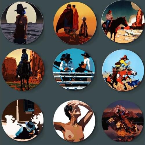 Billy Schenck Wall Plate Elegant Art Background Plate Ceramic Artwork Home Bar Studio Decorative Plate