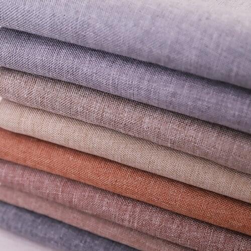 Solid Linen Fabric Plain Polyester Material For Sofa Curtain Home Furniture DIY Sewing
