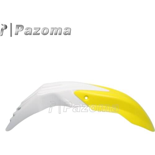 PAZOMA Motorbike White and Yellow For CRF50 XR50 Motorcycle Plastic Fender Dirt Bike Extend Front Plate