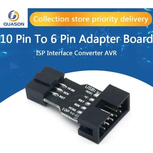 10Pin To 6PiN Convert To Standard 10 Pin To 6 Pin Adapter Board For ATMEL STK500 AVRISP USBASP ISP Interface Converter AVR