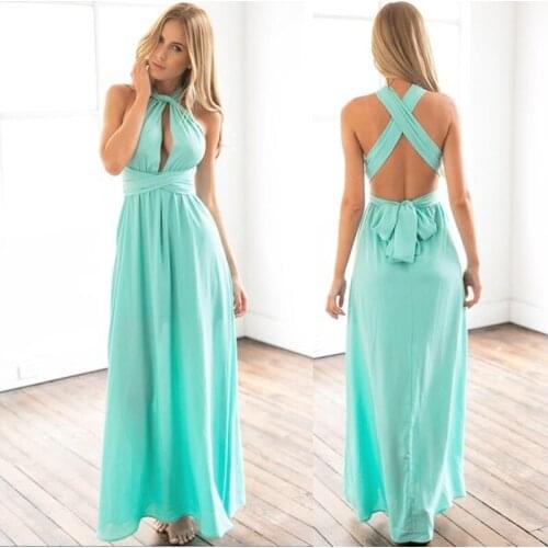 Corzzet Summer Sexy multiple Color Bohemian Holiday beach Dress multi wear Rope Bandage Deep V-Neck Backless Long Maxi Dresses
