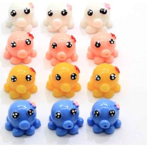 Assorted Color Resin 3D Octopus Cabochons Kawaii Resin Flatback Squid Charms Cabs Ornament Or Scrapbook DIY Craft