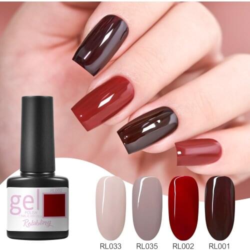 Rolabling 7.5ml Nail Gel Polish Semi Permanent UV LED Painting Gel Lacquer Primer Varnish For Manicure Base Top Coat Nail Gel