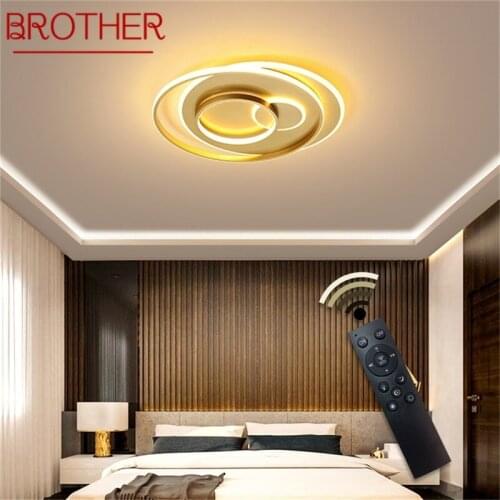 BROTHER Ceiling Lights LED Fixtures 220V 110V with Remote Control 3 Colors Dimmable Modern Home Decorative For Bedroom