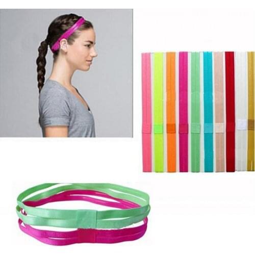Fashion Women Girl Double Band Anti-Slip Sports Yoga Elastic Headband Hairband Fashion Running Stretch Hair Band Summer
