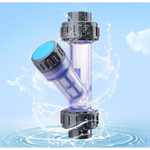 Transparent PVC Y-shaped filter fish tank PVC pipe connector irrigation filter garden water pipe connector