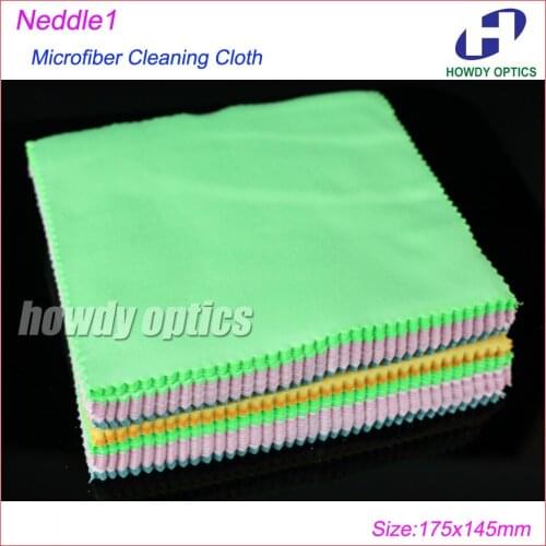 100pcs 220gsm 175x145mm Needle1 eyeglasses glasses microfiber cleaning cloth lens wiping cleaning cloth Free Shipping