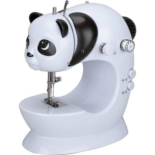 Panda Sewing Machine 4 AA Batteries Double Needle Single Row Electric And Pedal Can Sew 3 Layers Of Denim Small Sewing Machine