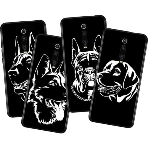 Cute Pitbull Dog Art Silicone Cover For Xiaomi Redmi K40 Gaming K30i K30T K30S K30 Ultra K20 10X Pro Black Phone Case