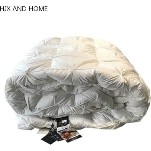 Filling 95% goose down cotton fabric High level quilted Quilt king queen full size Comforter Winter Thick Blanket Solid Color