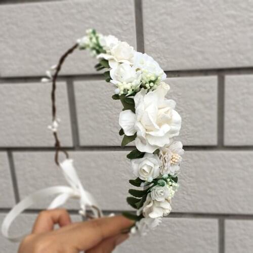 Ivory Bridal Wedding Floral Hairpiece Crown