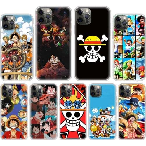 One Piece Luffy Phone Capa for Apple iPhone 7 12 Mini 11 Pro X XR XS Max 6 6S 8 Plus 5 5S Silicone Soft Case Sac