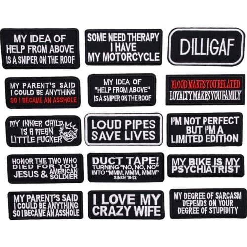 High Quality Fashion Black and White English Alphabet Embroidery Patch Clothing Accessories Bag Accessories Cloth Label