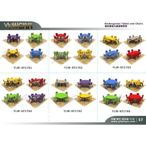 High quality kindergarten round table with chairs,plastic park center equipment