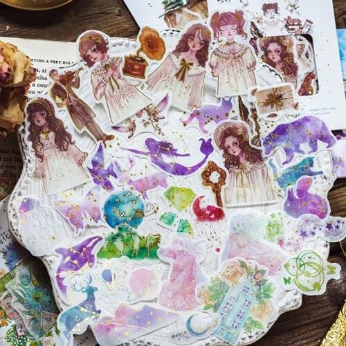 XINAHER 40 Pcs/Bag Beautiful dream Starry sky paper sticker package DIY diary decoration sticker album scrapbooking