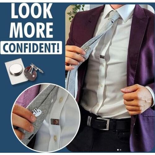 Steel Magnetic Invisible Tie Clip Automatically Fixed Metal Shirt Tie Clips Creative Jewelry For Men Accessories Gifts