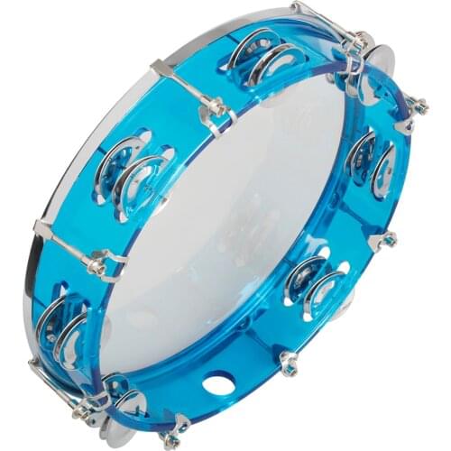 10 Inch Handheld Tambourine Double Row Tambourine Drum Set Percussion Instrument Musical Educational Toy Instrument