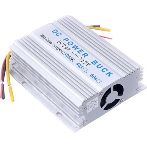 10pcs 24v Dc To 12v Car Auto Power Inverter Converter Adapter Adaptor 30A 360W Inverter Power Supply With Cooling Fan In