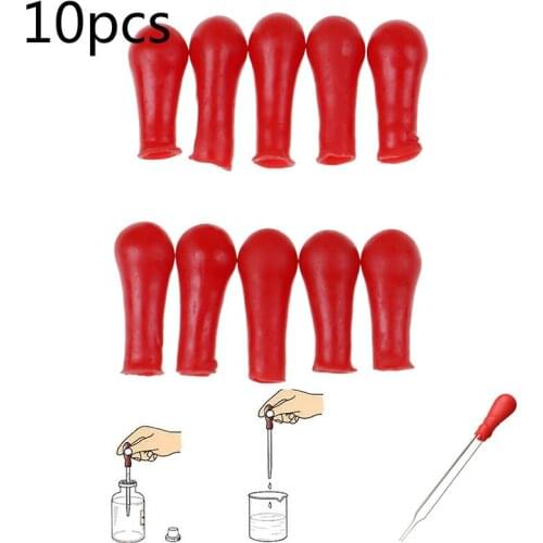 10pcs laboratory Pipette Dropper Cap Thick red rubber latex Tips for chemical dropper Pipette