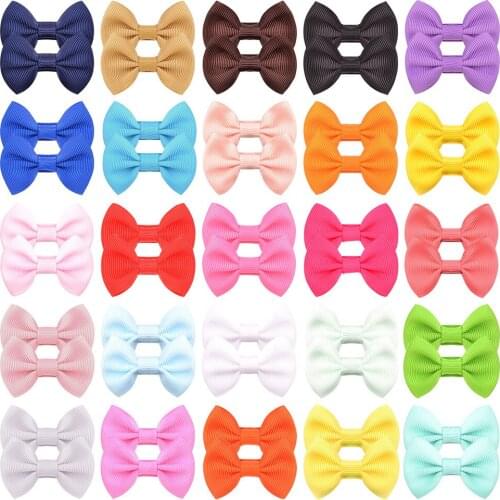 10pcs/lot 1.8 Inches Candy Color Grosgrain Ribbon Bows Toddler Hair Clips Fashion Princess Bangs Hairpins Baby Girls Headwear