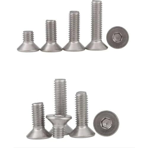 10pcs M2 M2.5 304 stainless steel flat head / countersunk head hexagon socket screws