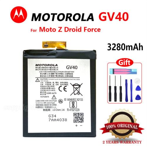 100% Original 3490mAh GV40 Battery For Motorola Moto Z Droid Force XT1650-02 High quality Battery With Tools+Tracking number