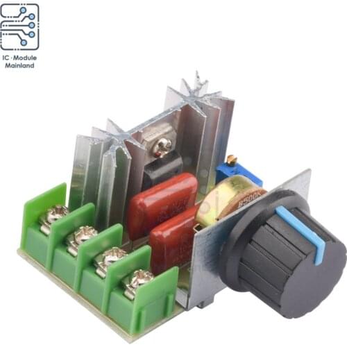 2000W 50-220V AC 25A SCR Motor Speed Controller Adjustable Module PWM Temperature Switch LED Voltage Regulator 4.8x5.5x2.7cm