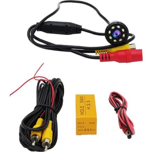 2021 8 LED Night Vision Waterproof Reversing Cam Wide Degree New Car Rear View Camera Universal Backup Reverse Parking Camera