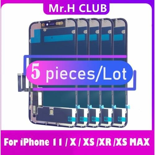 5 Pcs/Lot Pieces INCELL OLED LCD For APPLE iPhone 11 X XR XS XS MAX LCD Display Touch Screen Digitizer Assembly Replace Tested
