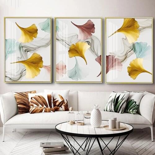 5D Diamond Embroidery Abstract Golden Blue Grey Ginkgo Leaves Cross Stitch Diy Diamond Painting Full Square Round MosaicZP-3292