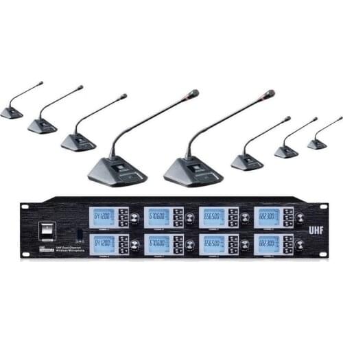Bolymic 8 Channel uhf Cordless Microphone System Meeting Conference Microphone Wireless System School Church Conference Mikrofon