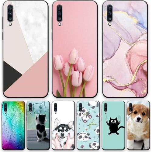 For Samsung Galaxy A70 Case 6.7" Protective Cover on A70 Soft Silicone Phone Case For Samsung Galaxy A70 a70 flower Cute Bumper