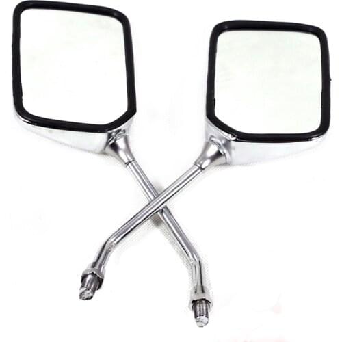 E0152 10MM Motorcycle Rearview Mirrors For Honda CB250 Rear View Mirror Reversing Square Silver Dirtbike Backup Mirror