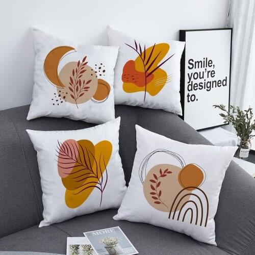 Geometric White Cushion Cover Aesthetic Modern Minimalist Nordic Pillow Cases Home Decor Decorative Pillows Living Room Sofa