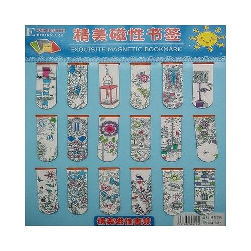 Stationery cartoon magnetic bookmark magnet 18 pcs set prize bookmark magnetic material cartoon book mark