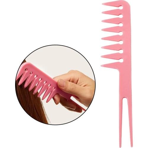 Compact Wide Tooth Styling Comb Fantail Hair Comb Detangler Anti-Static Highlighting Hair Coloring Styling Dyeing Hair Comb