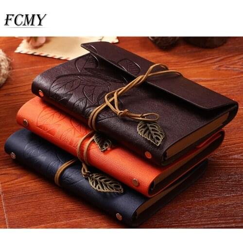 Creativity Vintage Leather Cover Loose-leaf Notebook Note Book Replaceable Paper Traveler Notepad Stationery Supplies