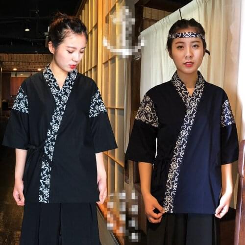 2019 Unisex Japanese style food service clothing sushi chef jacket New chef work uniform designed cook suit Japanese kimono