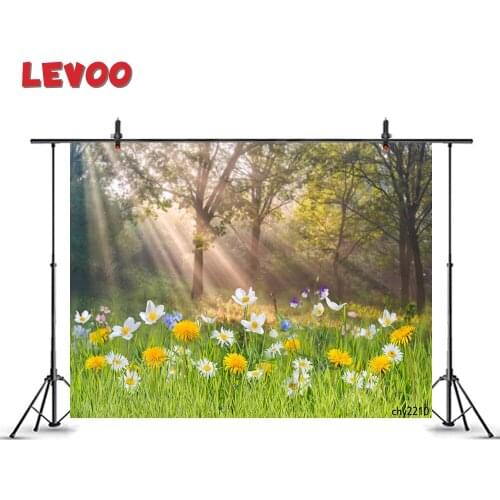 LEVOO Photocall Backdrop Beautiful Floral Grass Foreat Sunshine Spring Photo Background For Photo Studio Photography Props Vinyl