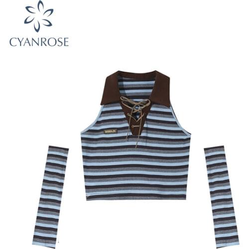 Женские полосатые футболки Mina buy funny China At AliExpress