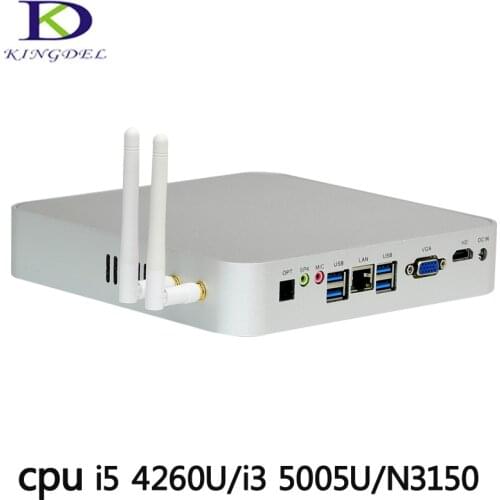 Barebone Mini PC Mini Computer Core i3 5005U N3150 Windows 10 Home&Office Mini PC 12V VGA HDMI with Fan Mini Desktop PC