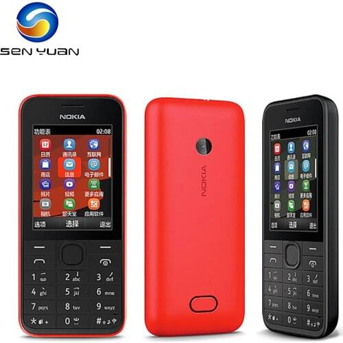 Original NOKIA 208 2G GSM 3G Mobile Phone Refurbished 1.3MP DumbPhone OS Dual SIM Card Version Phone GSM Unlocked Cell Phone