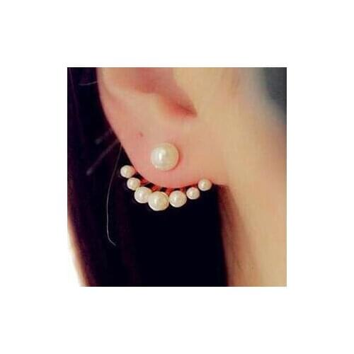 Fashion Women Pearl Earrings Stud Cut Gold earrings Charm Girls Gift jewelry Evening Party Earring