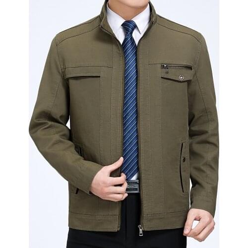 Men Jackets And Coats Plus Size Mens Clothing Spring And Autumn Middle-aged Dad Jacket Cotton Lapel Thin Casual Jacket Xl-8xl