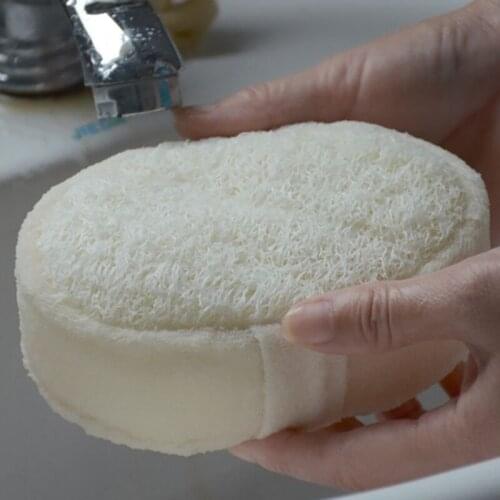 Soft Fresh Natural Loofah Luffa Sponge Shower Spa Body Scrubber Exfoliator Bathing Massage Brush Pad White